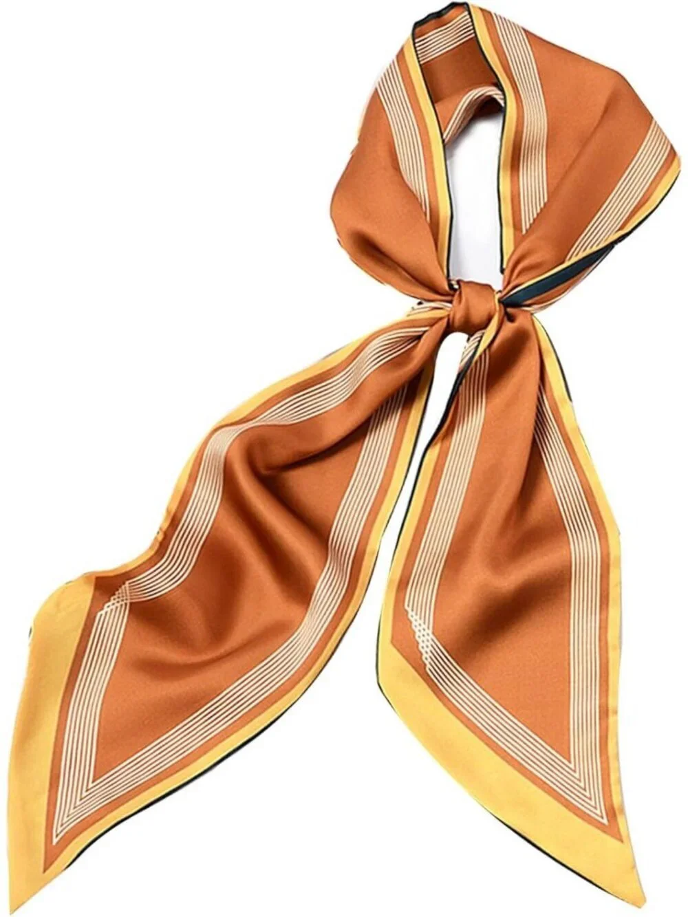 Women's Ginger White Vertical Fashion Elegant Oblique Angle Scarves Bag Scarfs